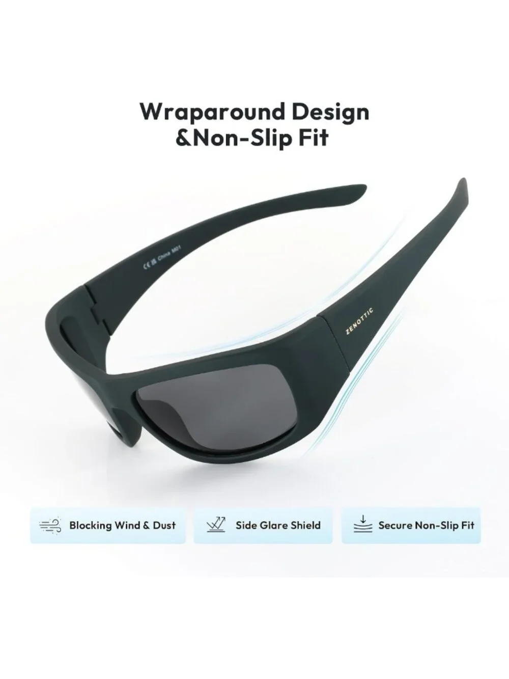 Polarized UV400 Sunglasses for Men & Women - Sport Wrap Around Shades for